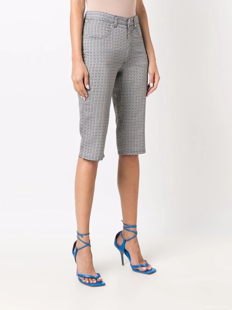 Affordable print Women 1990s trousers cropped Versace Greca 0718